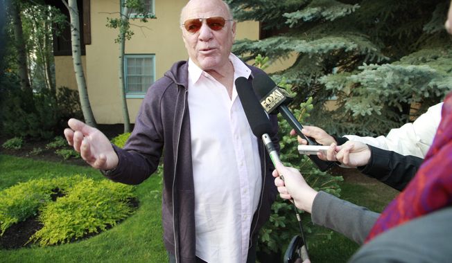 Media executive Barry Diller speaks with reporters at the Allen &amp; Company Sun Valley Conference in Sun Valley, Idaho, on July 12, 2012. (Associated Press)