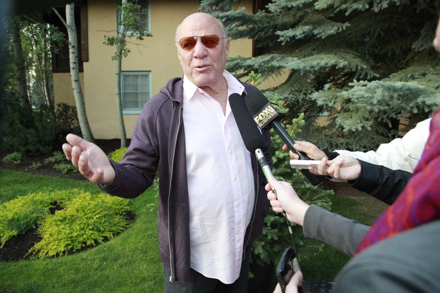 Media executive Barry Diller speaks with reporters at the Allen &amp; Company Sun Valley Conference in Sun Valley, Idaho, on July 12, 2012. (Associated Press)