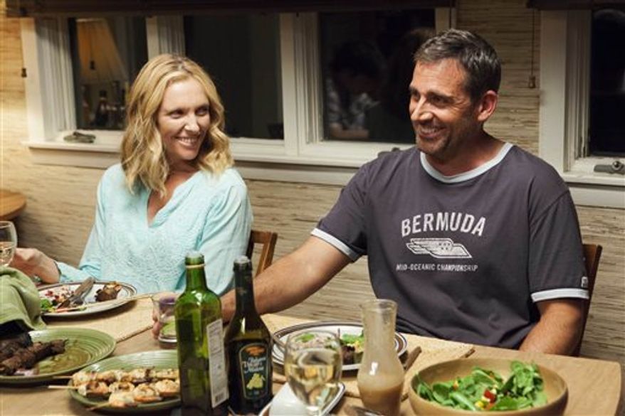 Steve Carell, right, with Toni Collette in a scene from the film "The Way, Way Back." (AP Photo/Fox Searchlight, Claire Folger)
