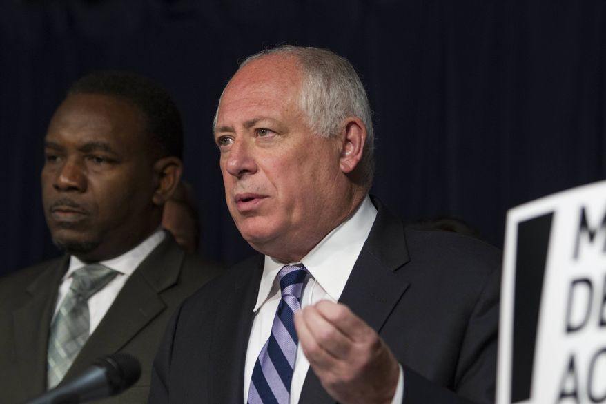 ** FILE ** Illinois Gov. Pat Quinn speaks during a news conference in Chicago, Tuesday, July 2, 2013. (AP Photo/Scott Eisen)