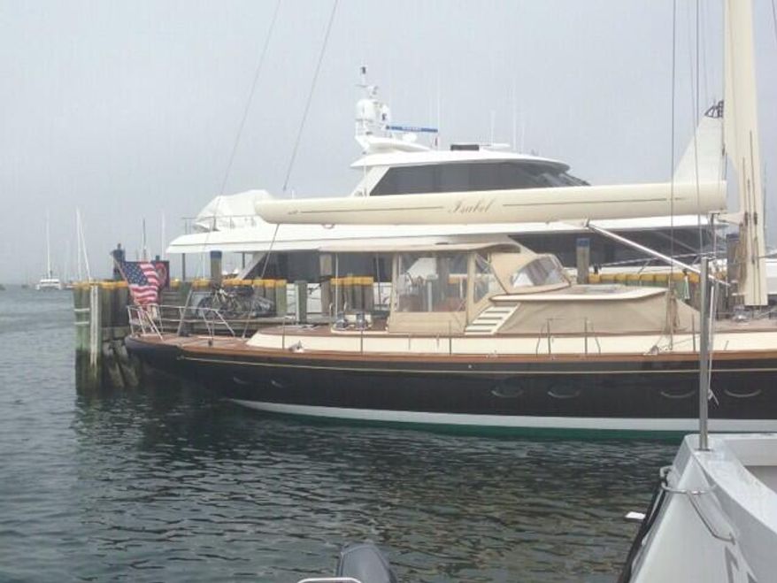 A senior producer for "CBS This Morning" tweeted this photo Wednesday of the yacht of Secretary of State John Kerry, who the producer says was aboard the yacht as Egypt's military overthrew the nation's president.