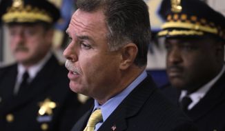 Chicago police Superintendent Garry F. McCarthy speaks during a news conference on Monday, July 8, 2013, in Chicago. Superintendent McCarthy announced a series of changes to the department&#x27;s community policing program, including using social media and smartphones to help them fight crime. (AP Photo/M. Spencer Green)