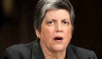 ** FILE ** Janet A. Napolitano leaves a mixed legacy as secretary of homeland security. Her celebrated response to weather emergencies, for example, is balanced by the unpopular addition of strict airline security measures. (Associated Press)