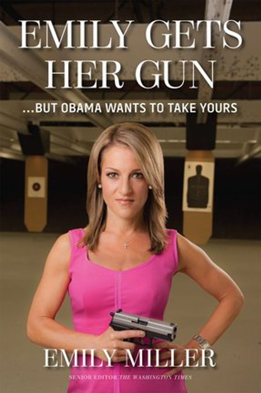 The cover for "Emily Gets Her Gun" by Washington Times senior opinion editor Emily Miller was chosen via an online poll. It goes on sale Sept. 2.
(Regnery Publishing)