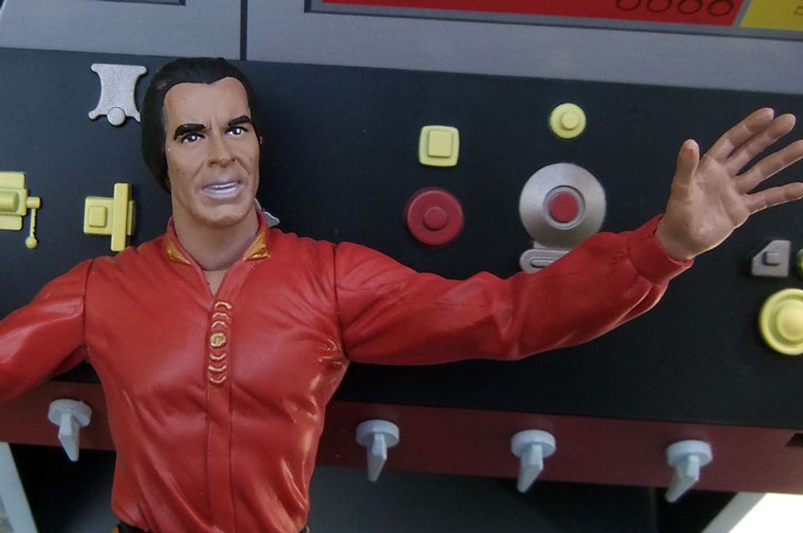 Art Asylum sculpts a decent likeness of actor Ricardo Montalban as Khan in the Diamond Select Toys' Captain Kirk figure set. (Photo by Joseph Szadkowski / The Washington Times)