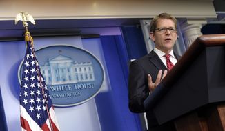 ** FILE ** White House press secretary Jay Carney speaks during the daily briefing at the White House in Washington on Thursday, July 18, 2013. (AP Photo/Susan Walsh)