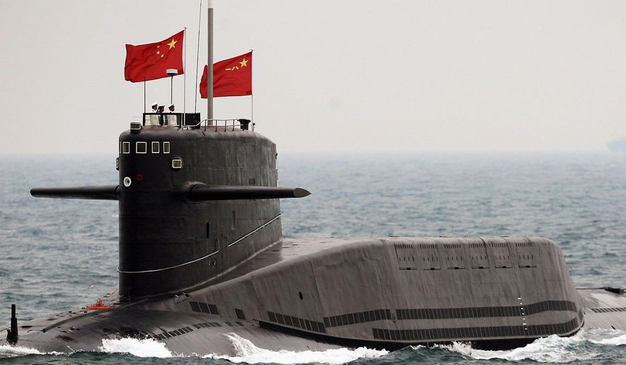 A Chinese submarine on the ocean surface. (credit: AsiaNews)
