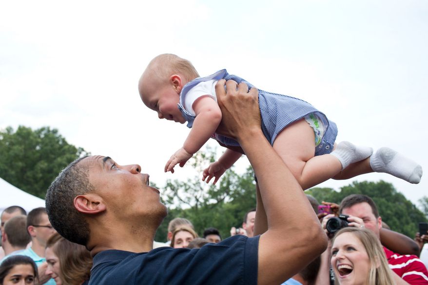 President Obama is already the commander in chief. The odds of this little guy becoming president, about 1 in 70 million.