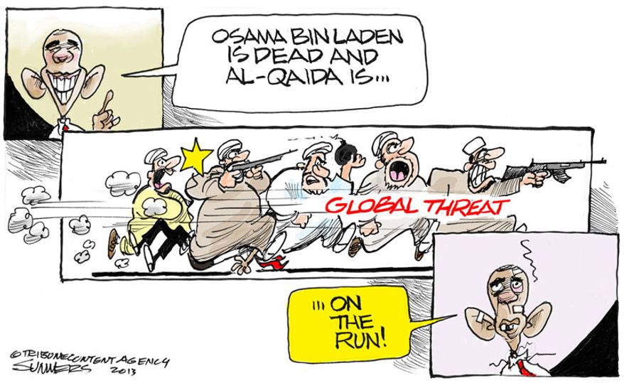Osama bin Laden is dead and Al-Qaida is ... (Illustration by Dana Summers of the Tribune Media Services)