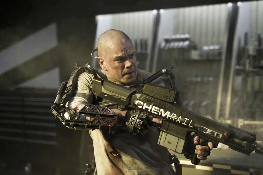 Matt Damon in a scene from "Elysium." (AP Photo/TriStar, Columbia Pictures - Sony, Kimberley French)