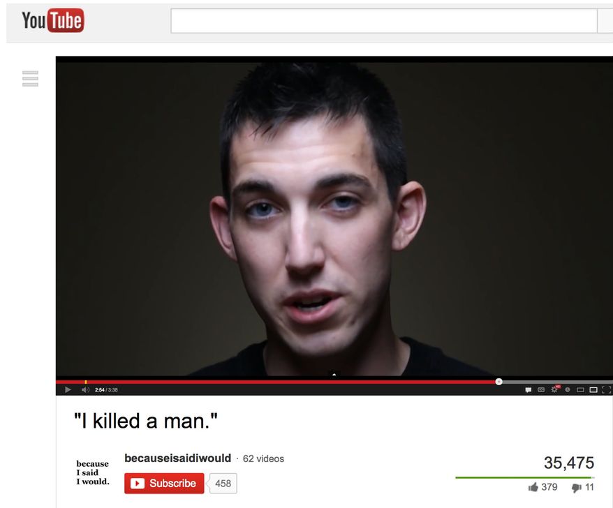 ** FILE ** This video frame grab provided by Alex Sheen of becauseisaidiwould.com shows Matthew Cordle, who has confessed in a video posted online that he is to blame for a wrong-way car crash stemming from a night of heavy drinking that killed another man. In the video, he says he is willing to take "full responsibility." (AP Photo/becauseisaidiwould.com)