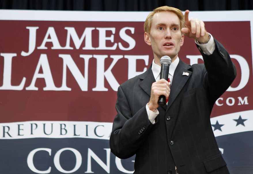 ** FILE ** This Aug. 24, 2010, file photo shows Rep. James Lankford speaking in Oklahoma City when he was a candidate. (AP Photo/Sue Ogrocki, File)