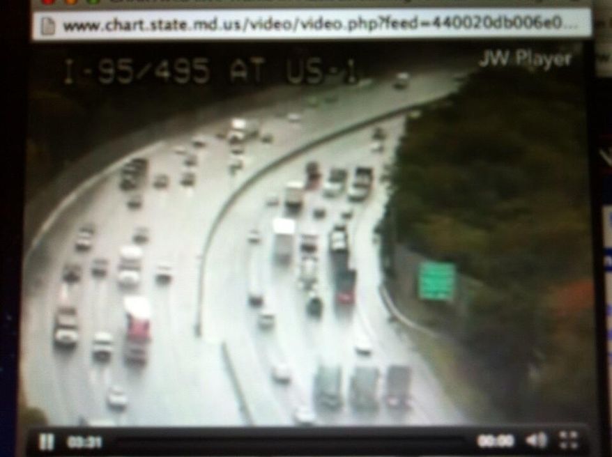 Traffic cameras displayed a difficult morning commute, as the "Truckers Ride for the Constitution" protest began its Capital Beltway convoy at 7 a.m. Friday in Virginia.