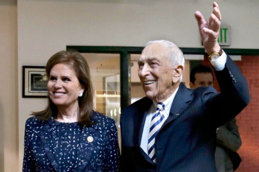 The late Sen. Frank Lautenberg and his wife Bonnie Englebardt Lautenberg seen here in 2013. (credit: Associated PRess)