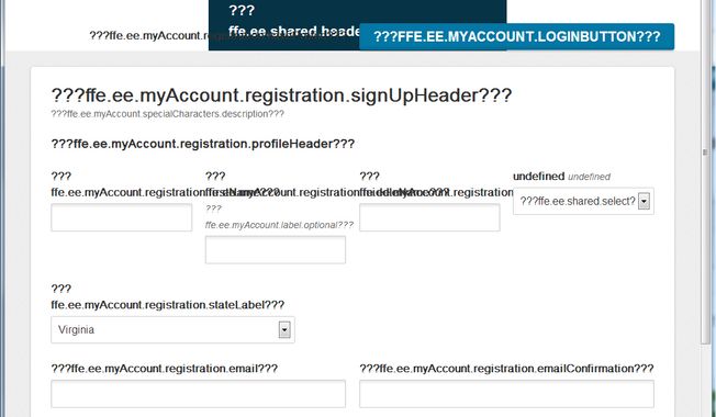A screenshot of what users see when they try to sign up for Obamacare on Wednesday, Oct. 16, 2013. (The Washington Times)