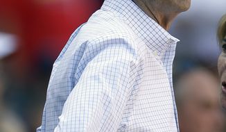 St. Louis Cardinals owner Bill DeWitt Jr. stands during the seventh inning of a baseball game between the St. Louis Cardinals and the Houston Astros Thursday, Sept. 20, 2012, in St. Louis. (AP Photo/Jeff Roberson)