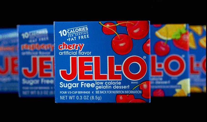 **FILE** Varieties of Jell-O, an artificially flavored brand of gelatin, are seen here on Dec. 23, 1995. (Associated Press)