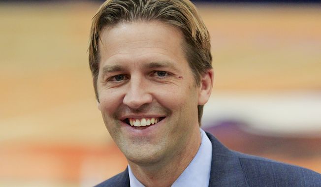 ** FILE ** Midland University President and Republican Senate candidate Ben Sasse is pictured on campus in this photo from June 5, 2013, in Fremont, Neb. (AP Photo/Nati Harnik)
