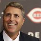 Bryan Price smiles after being named manager of the Cincinnati Reds, Tuesday, Oct. 22, 2013, at a news conference in Cincinnati. Price, who had been the National League baseball team&#39;s pitching coach, was signed to a three year contract. Price replaced Dusty Baker. (AP Photo/Al Behrman)