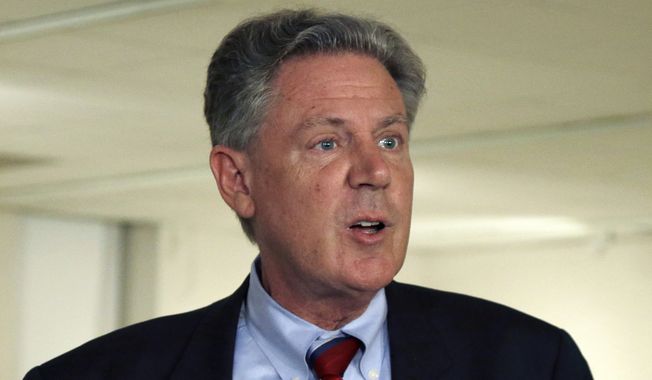 Democratic U.S. Rep. Frank Pallone Jr. answers a question at the state division of elections in Trenton, N.J., on June 10, 2013. (Associated Press) **FILE** 