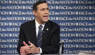 In this photo released by CBS News Rep. Darrell Issa, R-Calif., the Chairman of the House Oversight and Government Reform Committee, speaks on CBS&#39;s &quot;Face the Nation&quot; in Washington Sunday, Oct. 27, 2013. Talking about the health care overhaul Issa said Sunday said that the president had been poorly served by Health and Human Services Secretary Kathleen Sebelius &quot;in the implementation of his own signature legislature. So if somebody doesn&#39;t leave and if there isn&#39;t a real restructuring, not just a 60-day somebody come in and try to fix it, then he&#39;s missing the point of management 101, which is these people are to serve him well, and they haven&#39;t.&quot; (AP Photo/CBS News, Chris Usher)