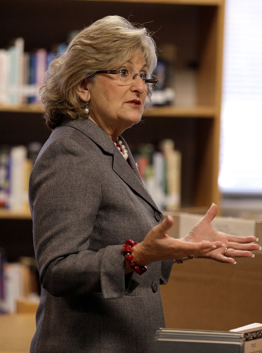 ** FILE ** Rep. Diane Black, Tennessee Republican, speaks in Murfreesboro, Tenn., on Nov. 9, 2011. (Associated Press)