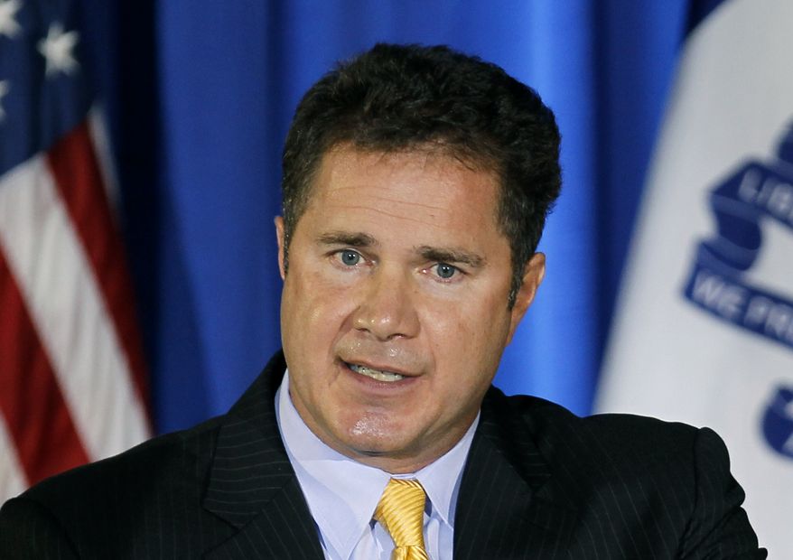 ** FILE ** This this Oct. 29, 2010, file photo shows Rep. Bruce Braley, D-Iowa, in Dubuque, Iowa. (AP Photo/Charlie Neibergall, File)