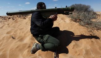 Libyan rebels were armed with SA-7s to help topple dictator Moammar Gadhafi, but weapons merchants have set up large operations with no interference. (Associated Press)