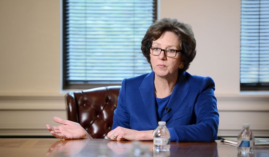 Texas Comptroller Susan Combs at The Washington Times Newsmaker meeting.