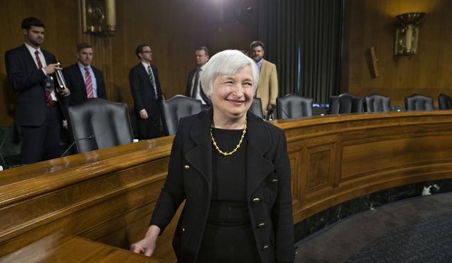 Janet Yellen, President Obama&#x27;s nominee to succeed Ben Bernanke as Federal Reserve chairman, smiles after finishing her confirmation hearing before the Senate Banking Committee on Capitol Hill in Washington, Thursday, Nov. 14, 2013. Yellen, 67, is expected to be confirmed by the Democratic-controlled Senate before Bernanke steps down in January.  (AP Photo/J. Scott Applewhite)