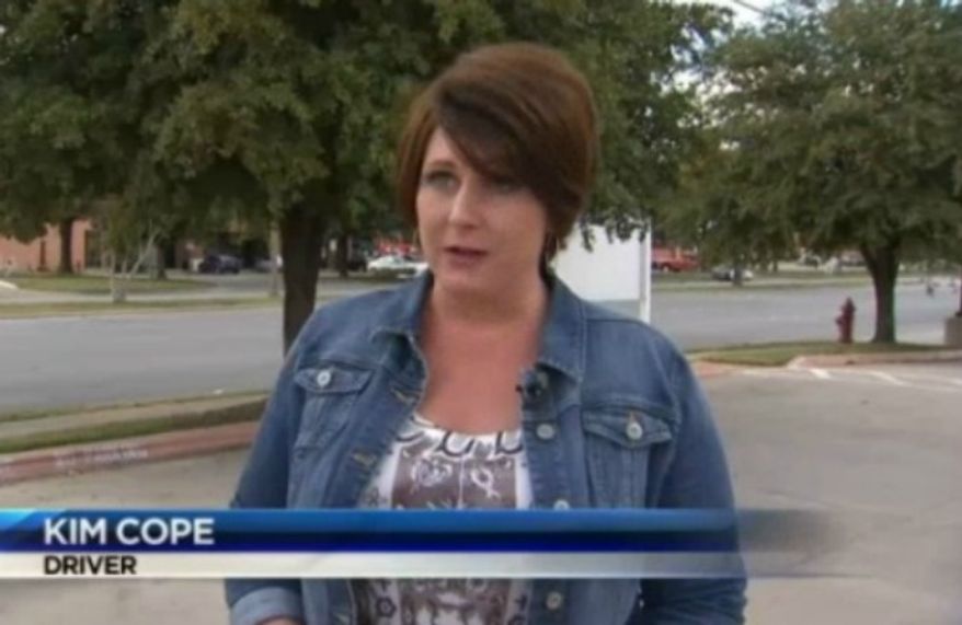Kim Cope was pulled over in North Texas and asked to give breath, DNA and blood samples. (NBC 5 Dallas-Fort Worth screenshot)