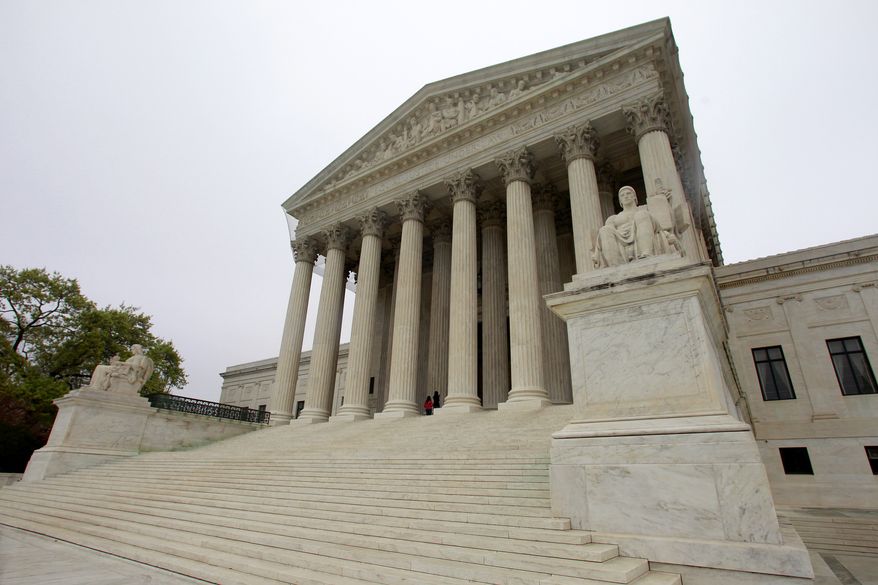 The United States Supreme Court is seen Saturday, March 24, 2012, in Washington, two days before the court will begin hearing arguments Monday on the constitutionality of President Barack Obama's health care overhaul, the Patient Protection and Affordable Care Act, derisively labeled "Obamacare" by its opponents. (AP Photo/Haraz N. Ghanbari)