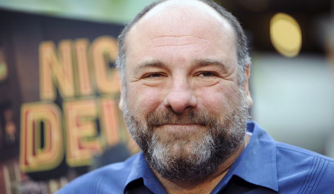 ** FILE ** This May 20, 2013, file photo shows actor James Gandolfini at the LA premiere of &quot;Nicky Deuce&quot; in Los Angeles. Cast members of &quot;The Sopranos&quot; were on hand Sunday, Dec. 1, 2013, as the northern New Jersey town of Park Ridge dedicated a section of its Park Avenue to Gandolfini, who died in Italy in June at age 51. (Photo by Richard Shotwell/Invision/AP, file)