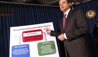U.S. Attorney Preet Bharara announces charges against more than a dozen Russian diplomats and their spouses living in New York during a news conference Thursday, Dec. 5, 2013 in New York.  The charges stem from the defendants&#39; alleged involvement in a $1.5 million fraud of a U.S. government health program for the poor. (AP Photo/Jason DeCrow)