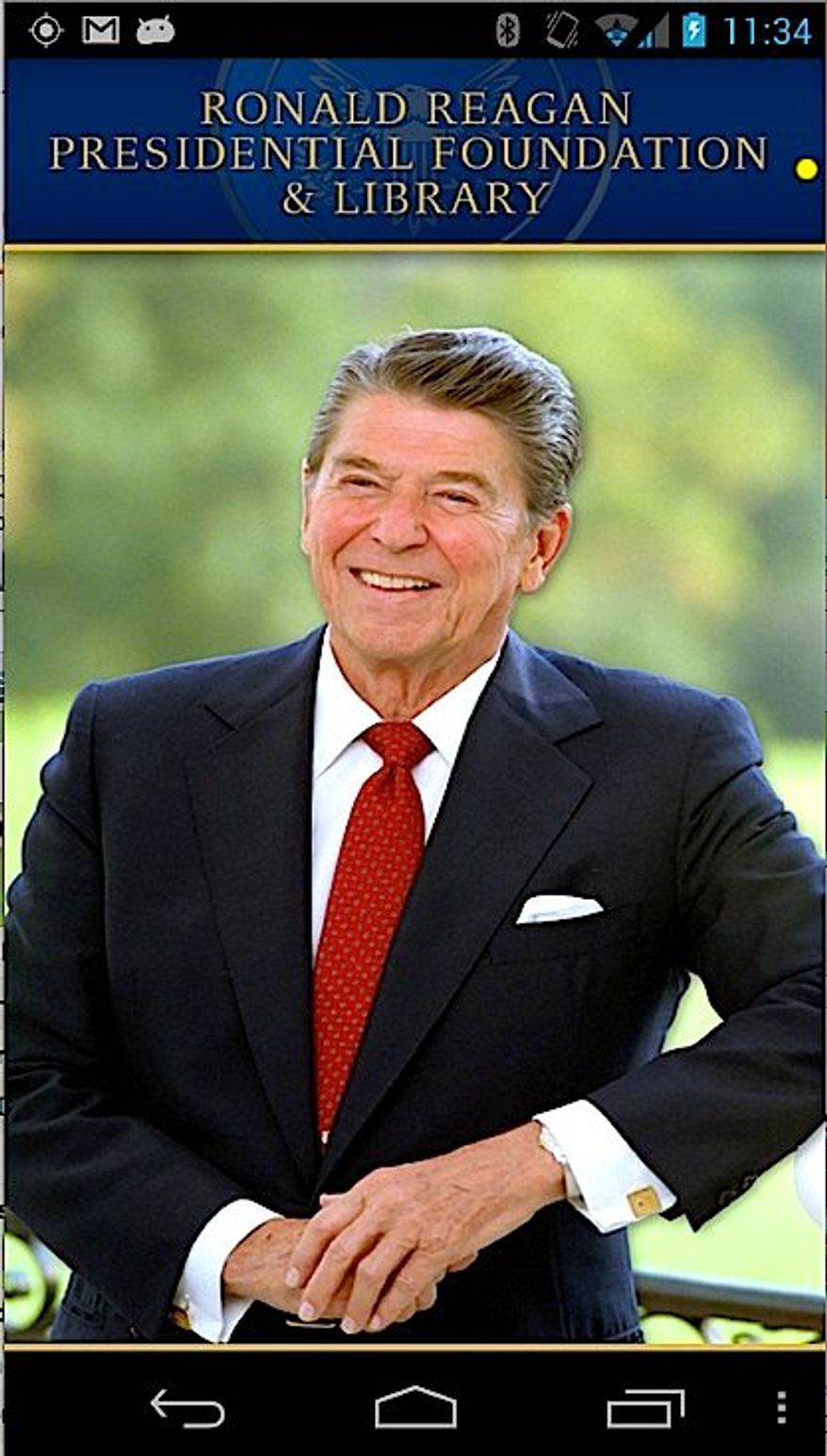 A new "Ronald Reagan Official App" features the 40th president's speeches, quotes, dairy entries, historic photos, videos and more. (RONALD REAGAN PRESIDENTIAL FOUNDATION)
