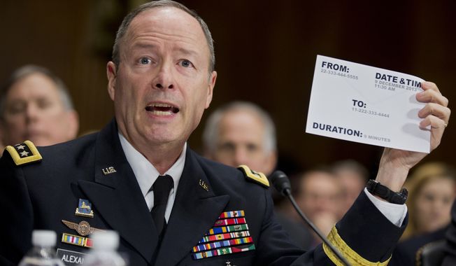 National Security Agency (NSA) Director Gen. Keith Alexander testifies on Capitol Hill in Washington, Wednesday, Dec. 11, 2013, before the Senate Judiciary Committee hearing on &quot;Continued Oversight of U.S. Government Surveillance Authorities.&quot; (AP Photo/Manuel Balce Ceneta)