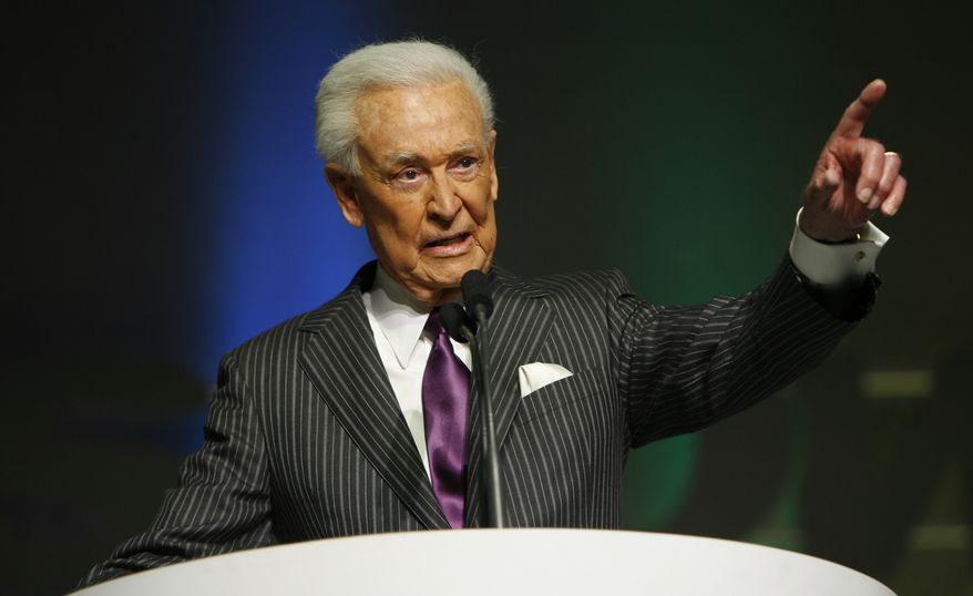 **FILE** Bob Barker is inducted into National Association of Broadcasters hall of fame at the Las Vegas Hilton on April 14, 2008. (Associated Press)