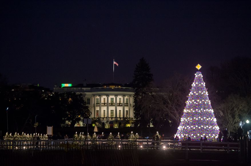 ** FILE ** The White House Christmas Tree, Washington, D.C., Thursday, Dec. 12, 2013. (Andrew Harnik/The Washington Times)