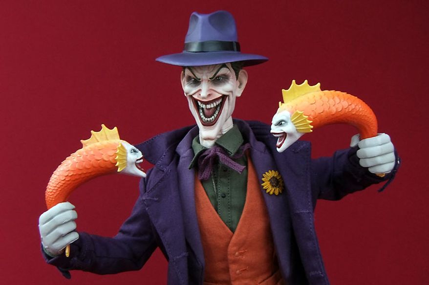 Sideshow Collectibles' sixth scale Joker shows off his mutated fish. (Photo by Joseph Szadkowski/The Washington Times)