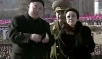 ** FILE ** North Korean leader Kim Jong-un (left), along with his aunt Kim Kyong-hui (right), attends a statue-unveiling ceremony in Pyongyang, North Korea, on Feb. 16, 2013, the birthday anniversary of the late North Korean dictator Kim Jong-Il. (AP Photo/KRT via AP Video)