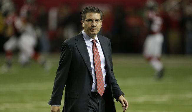 Washington Redskins owner Daniel Snyder walks on the field before the first half of an NFL football game against the Atlanta Falcons, Sunday, Dec. 15, 2013, in Atlanta. (AP Photo/John Bazemore)