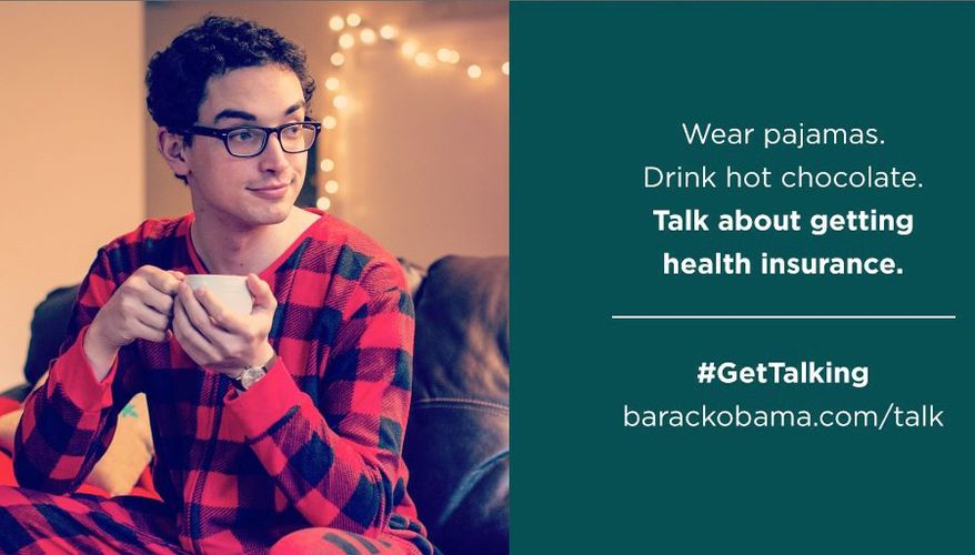Jammies and cocoa: The newest Organizing for Action outreach calling for the public to "talk" about Obamacare has inspired unintentional comedy in the social media realm. (ORGANIZING FOR ACTION)