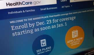 FILE - This Dec. 20, 2013, file image shows part of the HealthCare.gov website in Washington, that notes to enroll by Dec. 23 for coverage starting as soon as Jan. 1, 2014. Anticipating heavy traffic on the government&#39;s health care website, the Obama administration effectively extended Monday&#39;s deadline for signing up for insurance by a day, giving people in 36 states more time to select a plan. (AP Photo/Jon Elswick, File)