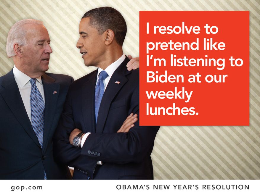 The GOP has released a list of suggested New Year's resolution for President Obama (Republican National Committee)