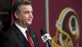 Washington Redskins Executive Vice President and General Manager Bruce Allen listens to a question during a news conference after the firing of head coach Mike Shanahan at Redskins Park on Monday, Dec. 30, 2013, in Ashburn, Va. The Redskins fired Shanahan on Monday after a 3-13 season.(AP Photo/ Evan Vucci)   