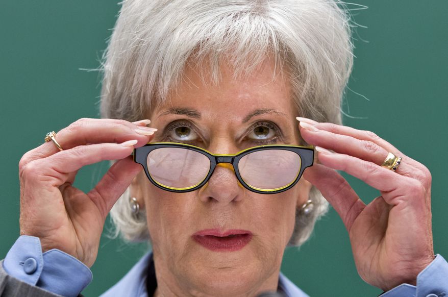 FILE - This Oct. 30, 2013 file photo shows Health and Human Services Secretary Kathleen Sebelius testifying on Capitol Hill in Washington. A story about potential coverage problems around the country as health insurance purchased through the exchanges takes effect. First places to look: pharmacies and emergency rooms. Ricardo paving the way with trade groups for hospitals and pharmacists. What happened to late enrollees? Do insurers have accurate information about their new customers? Do people understand their coverage accurately? Are there success stories? (AP Photo/J. Scott Applewhite, File)