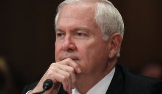 Then-Secretary of Defense Robert Gates testifies regarding the Department of Defense Fiscal Year 2012 budget request before the Senate Appropriations Committee Subcommittee on Defense on Capitol Hill in Washington, June 15, 2011. (Associated Press) ** FILE **