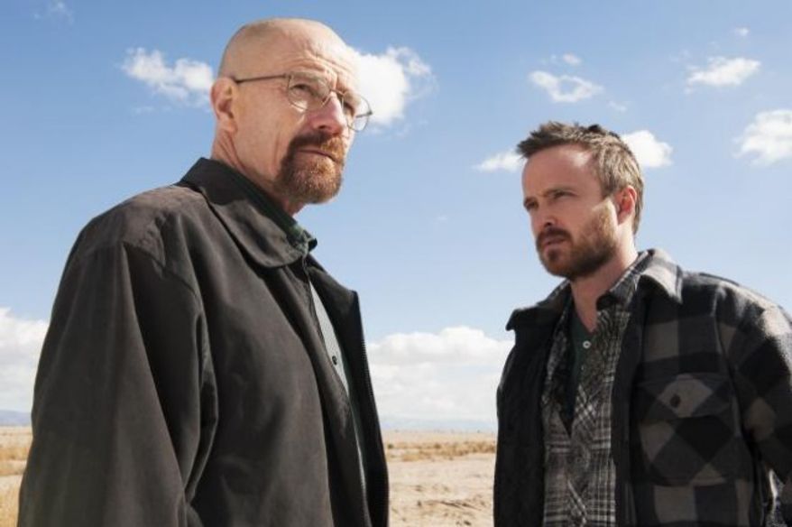 ** FILE ** Ryan Cranston and Aaron Paul in a scene from "Breaking Bad." (Associated Press)