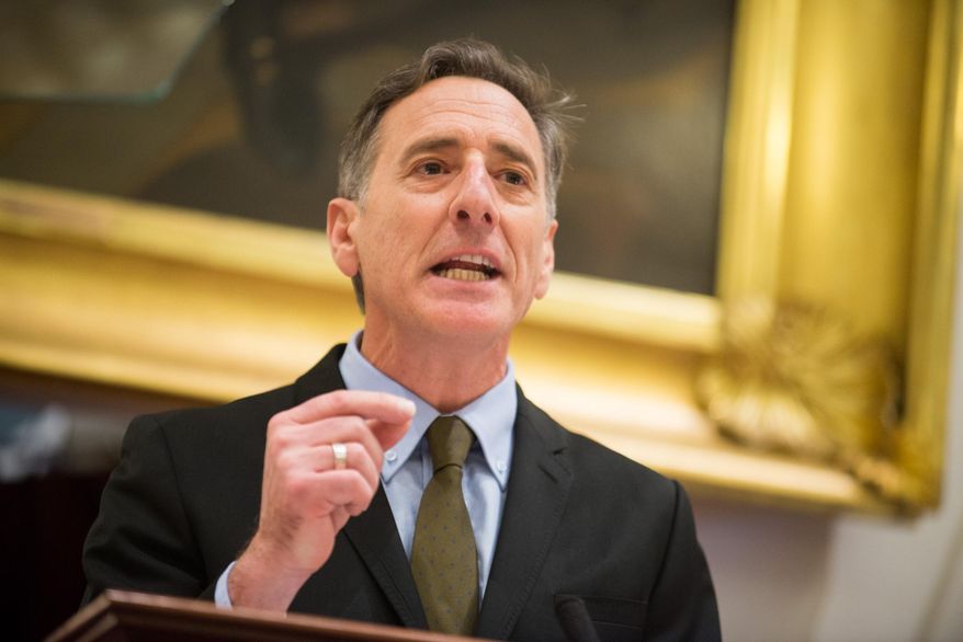 Vermont Gov. Peter Shumlin delivers the State of the State Address at the Statehouse in Montpelier, Vt., on Wednesday, Jan. 8, 2014. (AP Photo/Andy Duback)