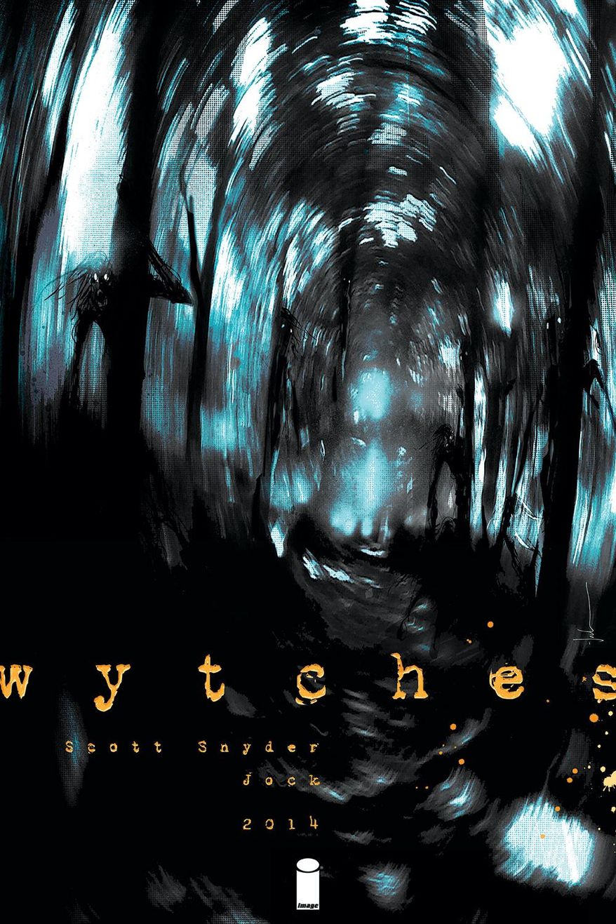 This comic book cover image released by Image Comics shows "Wytches," from the new series by Scott Snyder and Jock. Snyder says he and artist Jock are taking everything about witches in popular culture _ cauldrons, spells, Samantha, Sabrina and other charmed aspects _ and going back to the roots of the legend and folklore. (AP Photo/Image Comics)